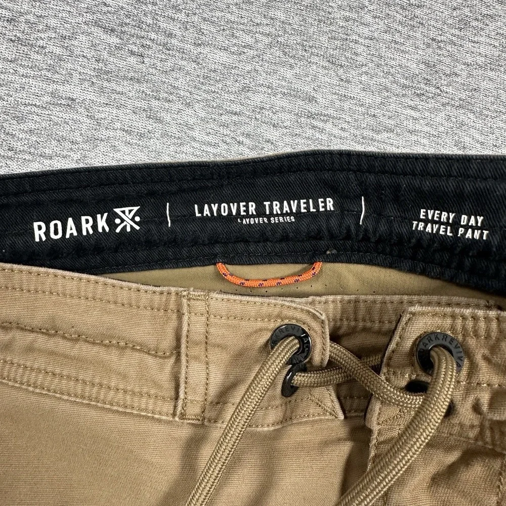 Roark Pants Mens 38 Brown Layover Traveler Everyday Zip Pockets Hiking Outdoors